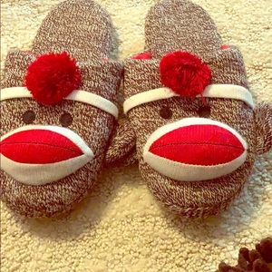 Sock monkey youth m slippers